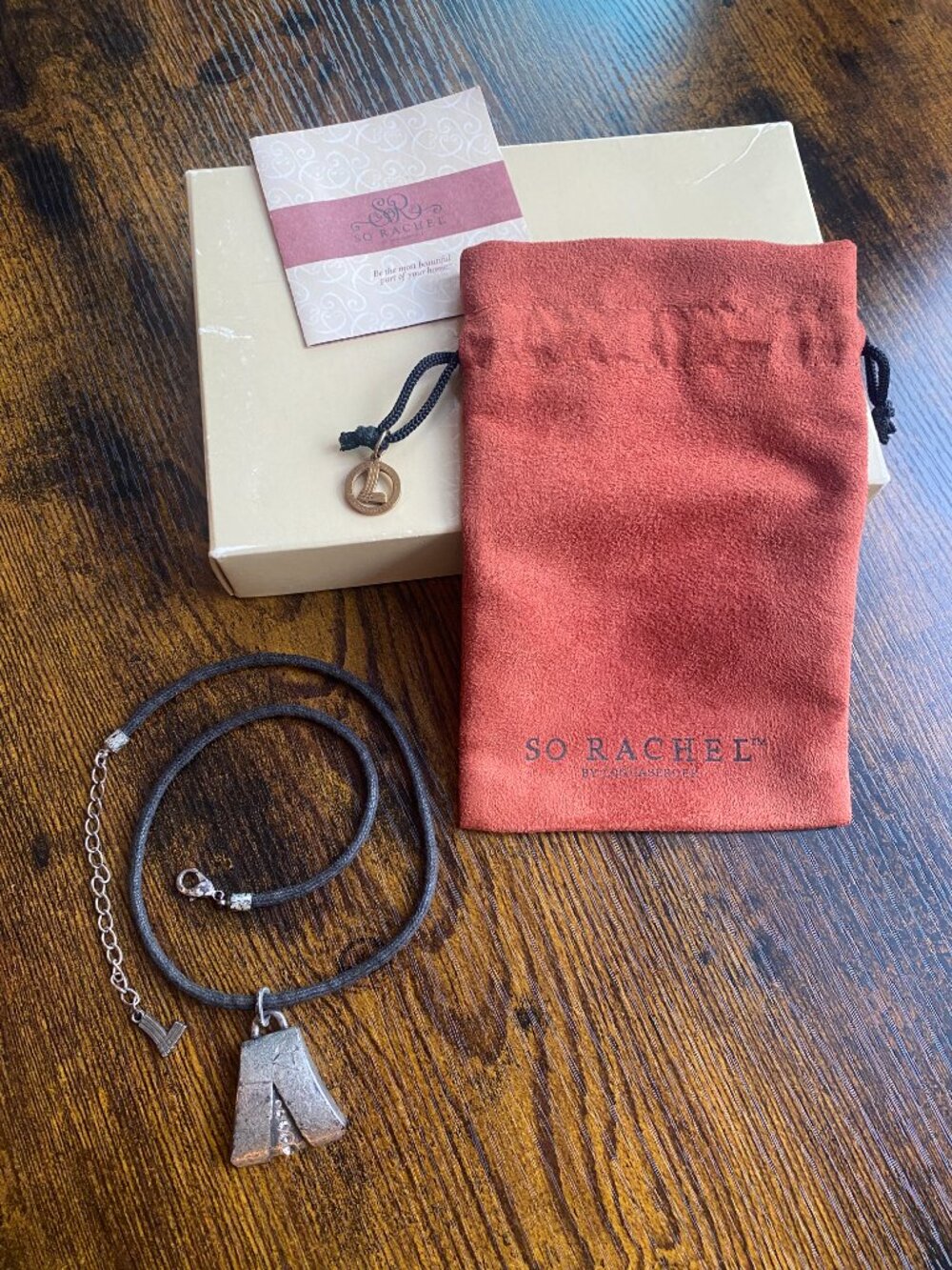 So Rachel Longaberger Trapezoid Pendant Necklace w/ Pouch & Box - Picture 9 of 14